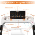 OneTwoFit Treadmill Walking Pad Foldable Treadmill All-in-One Treadmill Multiple-layer shock-absorbing With APP Bluetooth - No installation required Fully foldable - Image 6